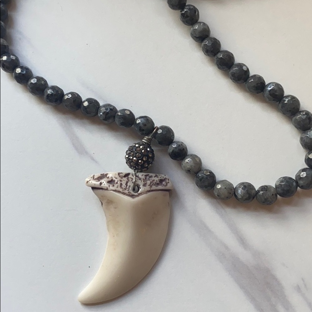 Long beaded double wrap necklace